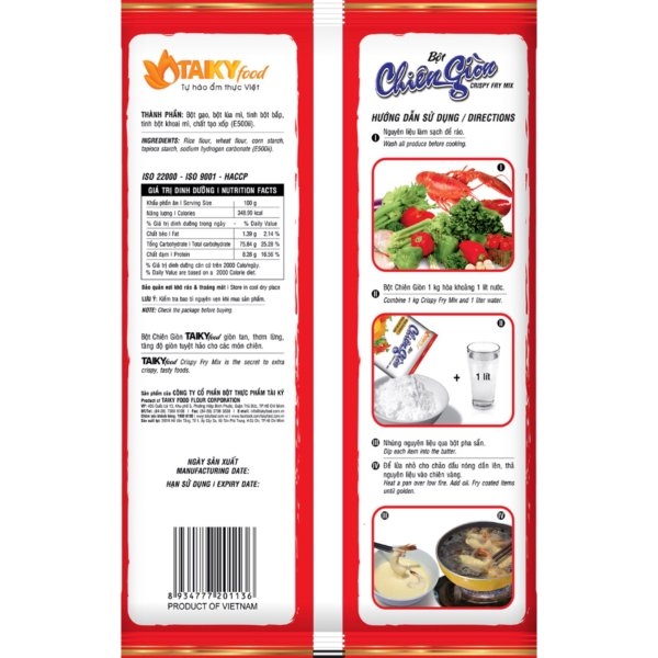 (Thùng 48) Bột chiên giòn đỏ Tài Ký 150gr