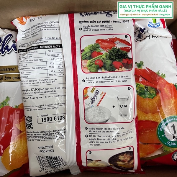 (Thùng 10) Bột chiên giòn đỏ Tài Ký 1kg