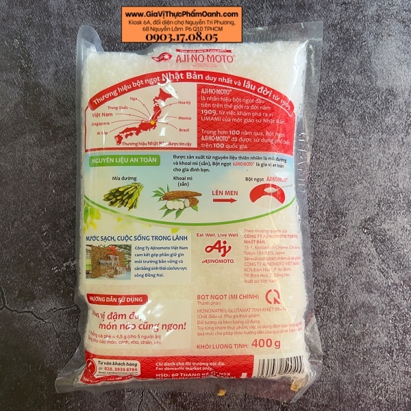 (Thùng 30) Bột ngọt Ajinomoto 400gr hạt nhỏ