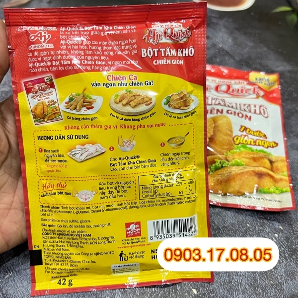 (Thùng 120) Bột tẩm khô chiên giòn Aji Quick 42gr