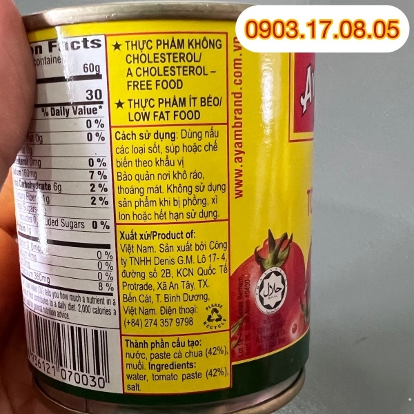 Puree cà chua Ayam Brand (430gr)