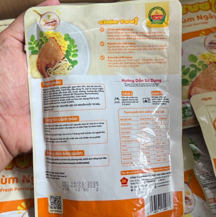 Cháo tươi Cây Thị bồ câu chùm ngây (240gr)