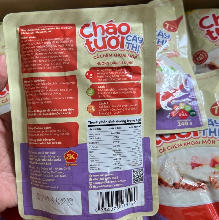 Cháo tươi Cây Thị cá chẽm khoai môn (240gr)