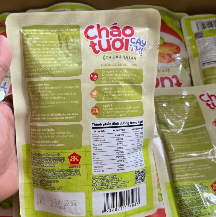 Cháo tươi Cây Thị ếch đậu hà lan (240gr)