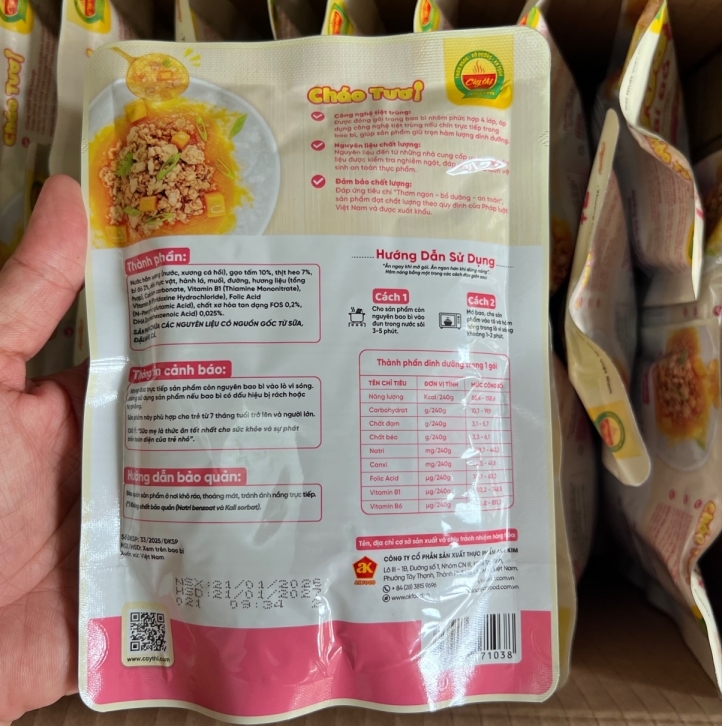 Cháo tươi Cây Thị thịt heo bí đỏ (240gr)