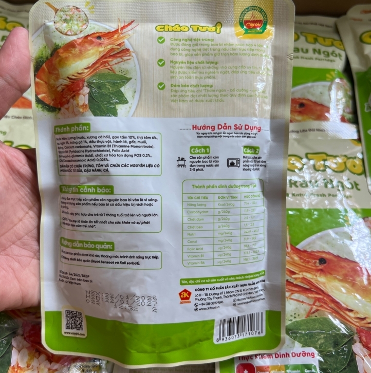 Cháo tươi Cây Thị tôm rau ngót (240gr)