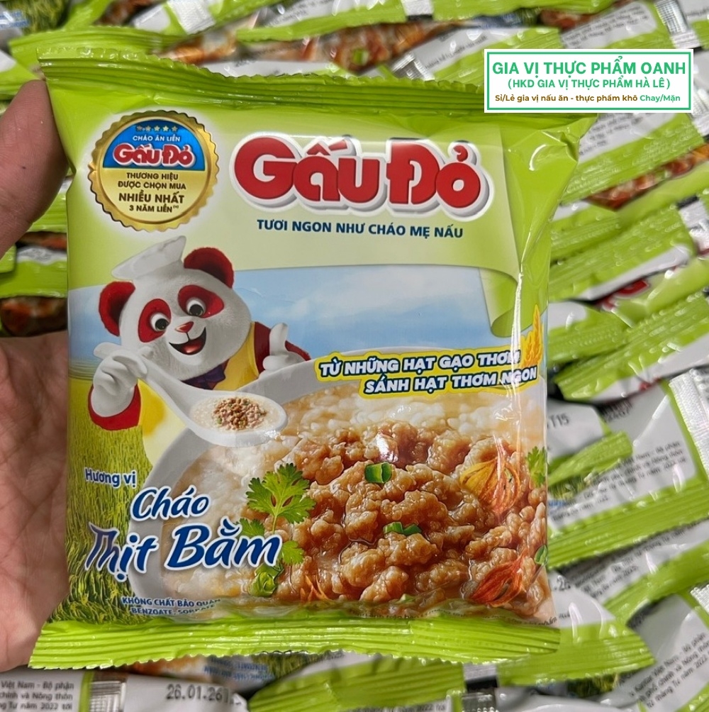 (Thùng 50) Cháo thịt bằm Gấu Đỏ (50gr)