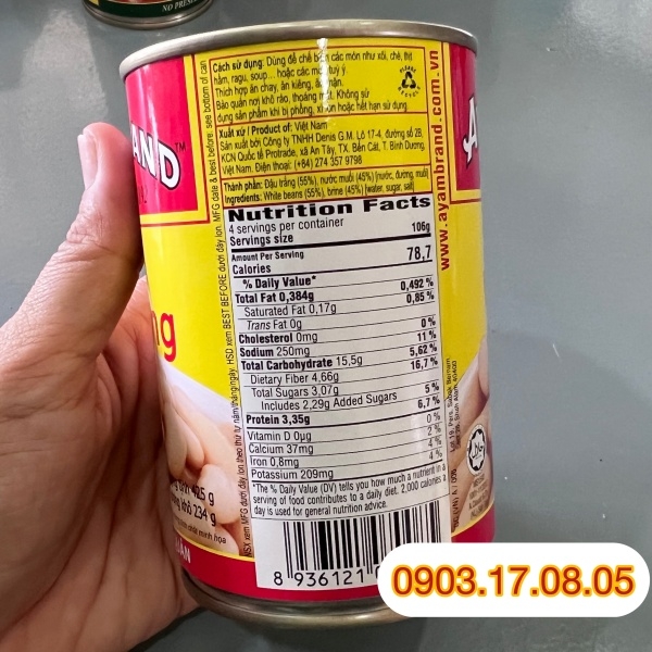 Đậu trắng Ayam Brand (425gr)