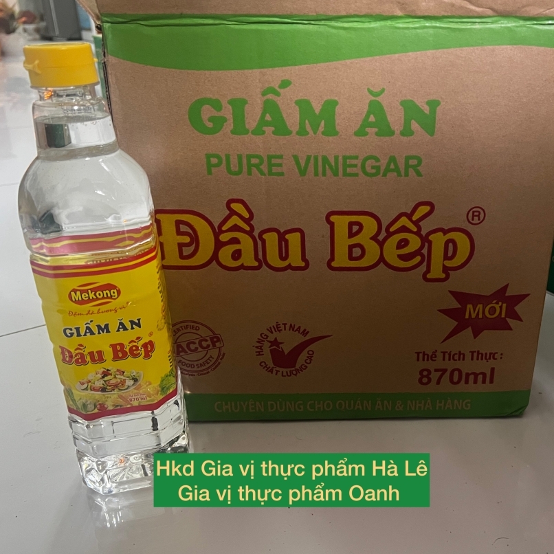 (Thùng 12) Giấm ăn Đầu Bếp Mekong 870ml