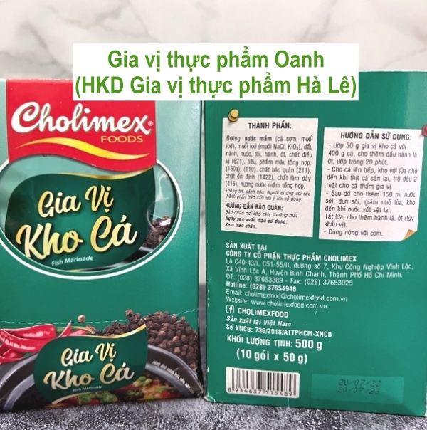 (Hộp 10) Gia Vị kho cá gói 50g-Cholimex
