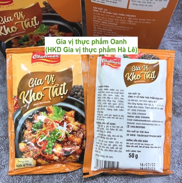 (Hộp 10) Gia Vị kho thịt gói 50g-Cholimex