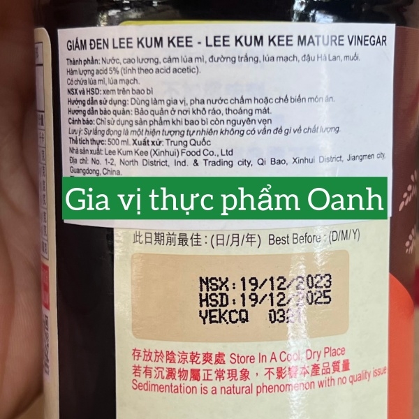 Giấm / Dấm đen Lee Kum Kee (500ml)