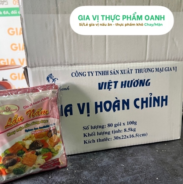 Gia vị hoàn chỉnh LẨU NẤM CHAY Việt Khanh (100gr)
