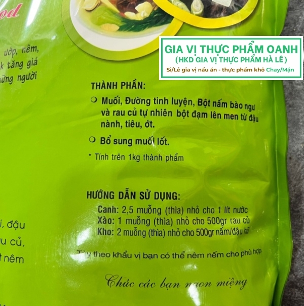 Hạt nêm chay Nutricook từ nấm bào ngư và rau củ(5kg)
