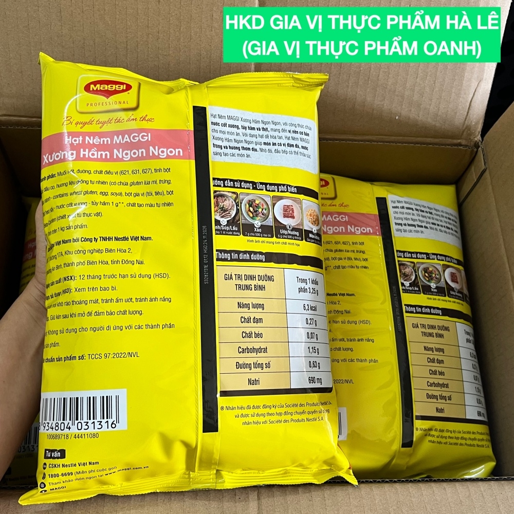 (Thùng 6) Hạt nêm xương hầm Ngon Ngon Maggi (2kg)