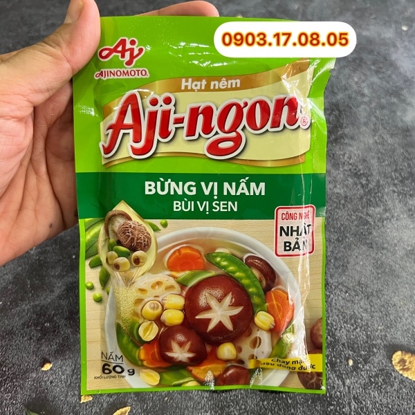 (Thùng 100) Hạt nêm nấm Aji Ngon 60gr
