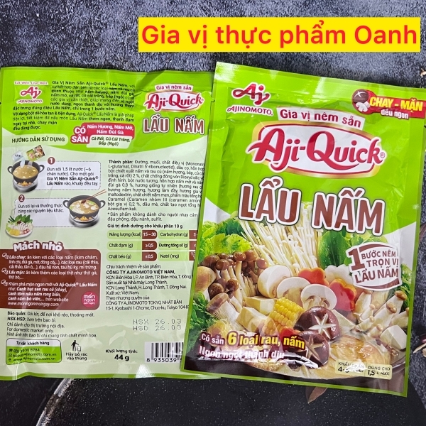 (Thùng 120) Gia vị lẩu nấm Aji Quick 44gr