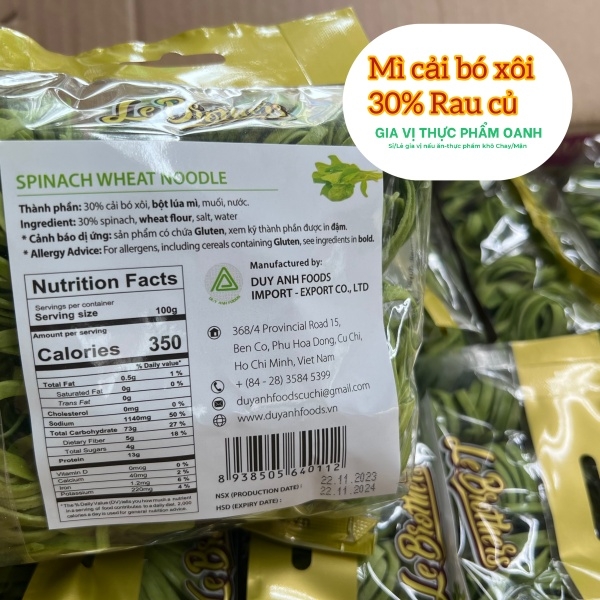 (Thùng 50) Mì cải bó xôi (200g)-LE BROTHERS