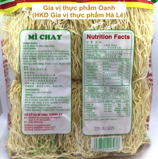 Mì sợi nhỏ chay Vĩnh Thành Ký (500gr)