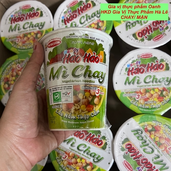 (Thùng 24) Mì ly Handy Hảo Hảo Acecook chay lẩu nấm thập cẩm (67 g)