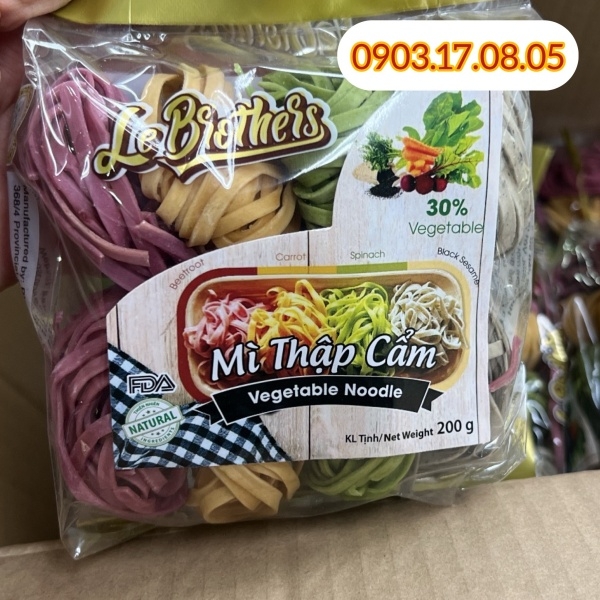 (Thùng 50) Mì rau củ thập cẩm (200g)-LE BROTHERS