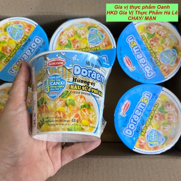 (Thùng 12) Mì ly mini Doraemon hàu sữa phô mai Hảo Hảo Acecook (48 g)