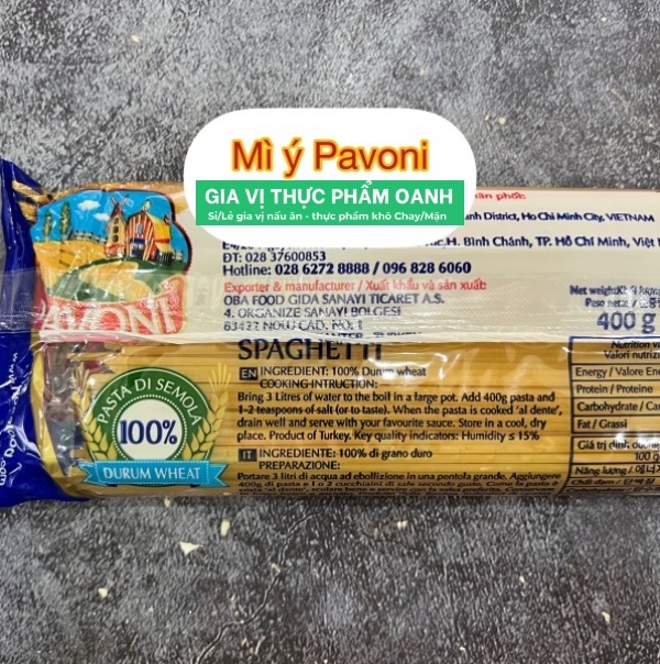 (Thùng 20) Mỳ Spaghetti số 5 Pavoni OCV 400g