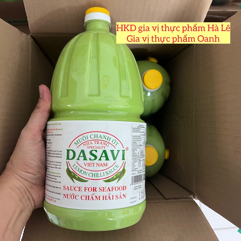 (Thùng 4) Muối chanh ớt Xanh Dasavi 2.6kg