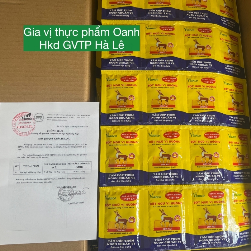Bột ngũ vị hương Vianco 3.5gr (Thùng 1000 gói)