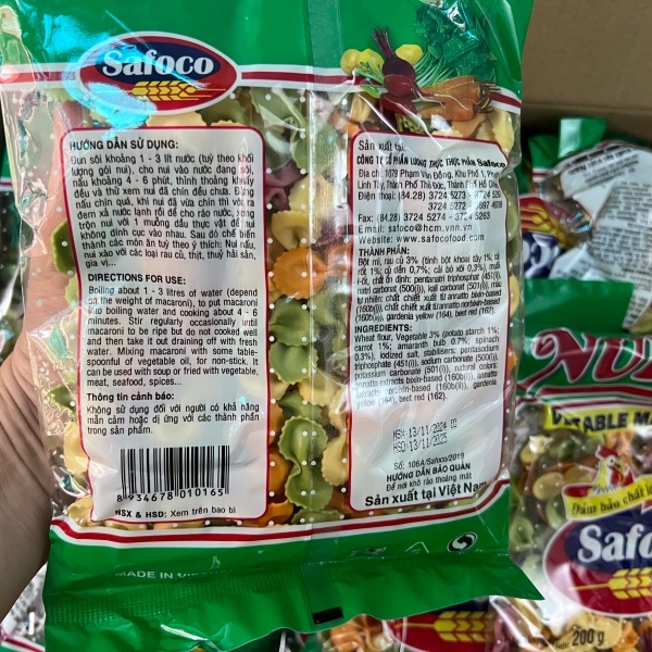 (Thùng 20) Nui nơ rau củ (200gr) Safoco