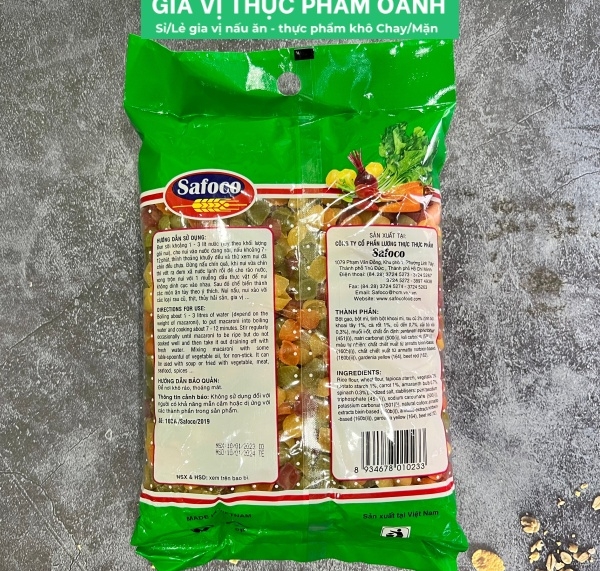 (Thùng 20) Nui sò rau củ Safoco (500gr)