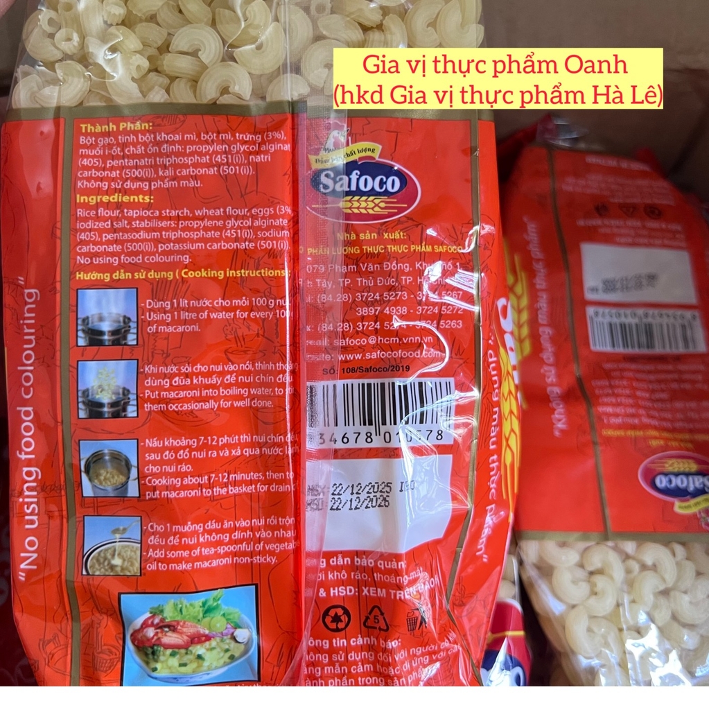 (Thùng 10) Nui tôm khô cao cấp (500gr) Safoco