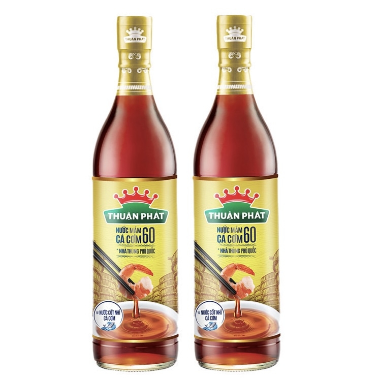 (Thùng 12) Nước mắm cá cơm 60 độ đạm Thuận Phát (490ml)