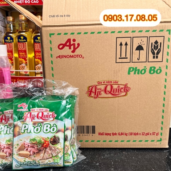 (Thùng 120) Gia vị phở bò Aji Quick 57gr