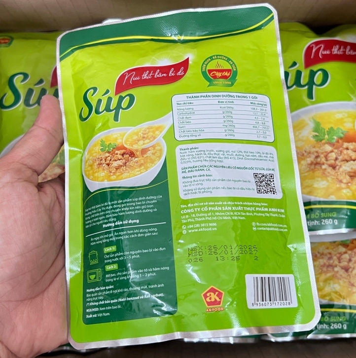Súp nui thịt bằm bí đỏ Cây Thị 260gr