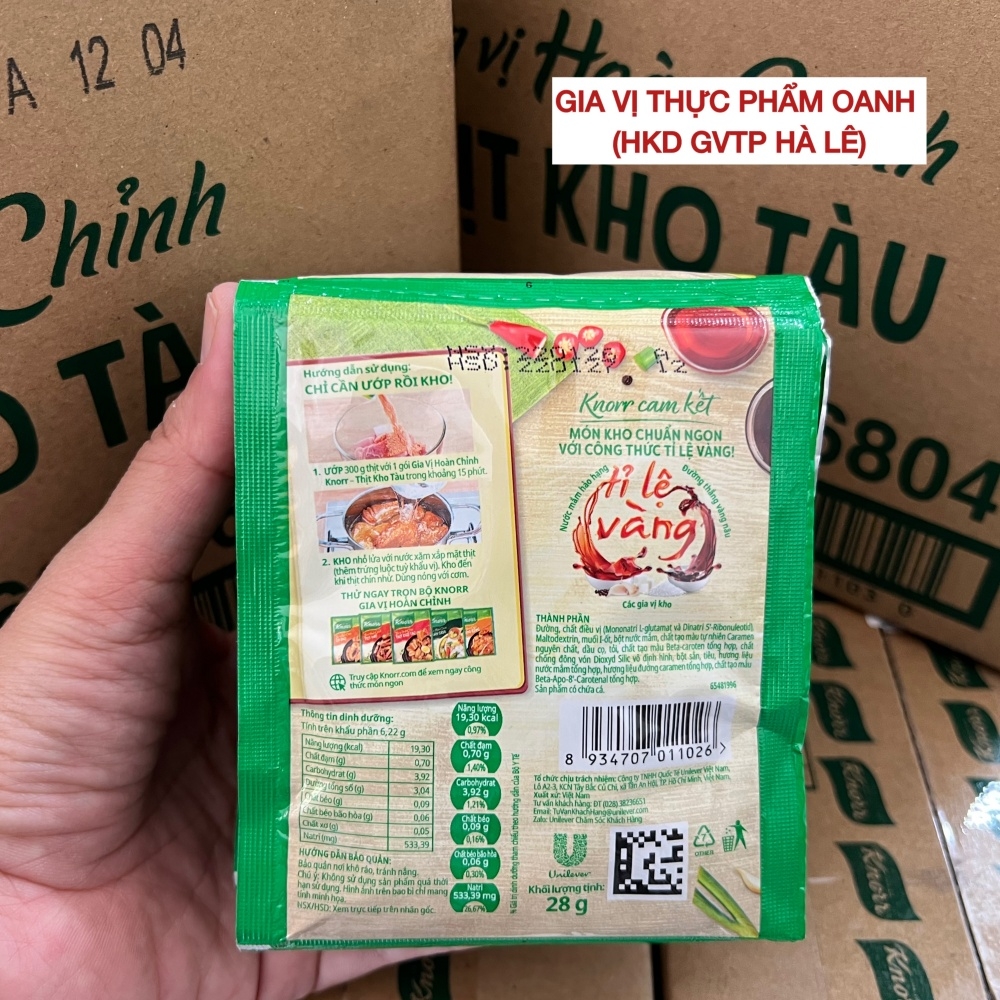 (Thùng 60) Knorr Gia vị nêm sẵn thịt kho tàu (28gr)