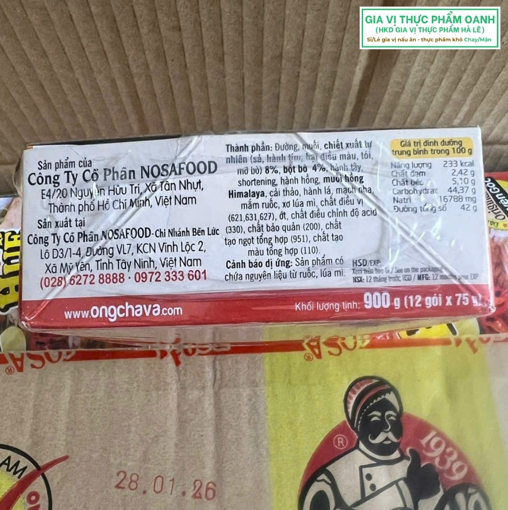 (Thùng 144) Viên gia vị bún bò huế 75gr-Ông Chà Và