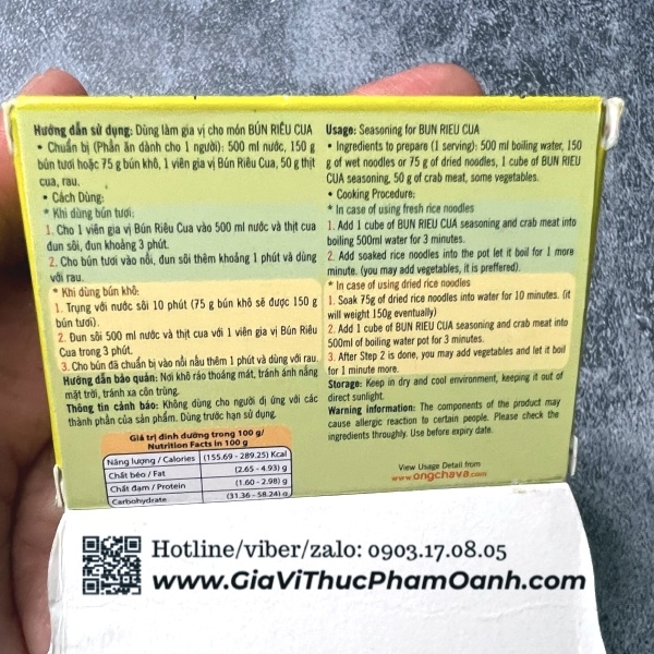 (Thùng 144) Viên gia vị bún riêu 75gr-Ông Chà Và