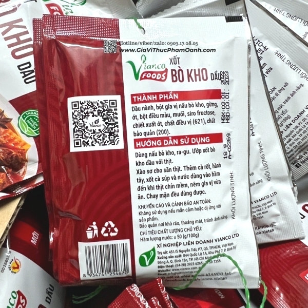 Xốt bò kho Vianco (gói 18gr)/ xâu 10 gói