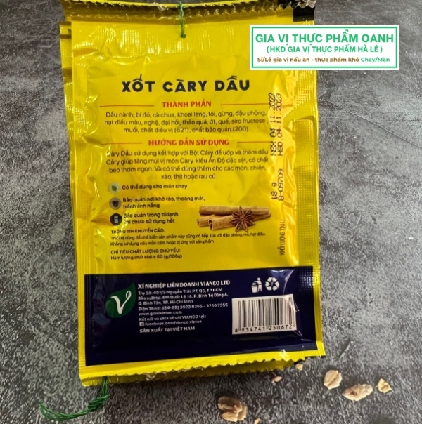 Xốt cà ri Vianco (18gr) - dùng cho 500gr thịt