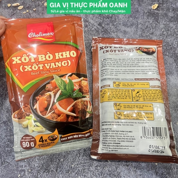 (Hộp 10) Bò sốt vang / bò kho Cholimex (90gr)