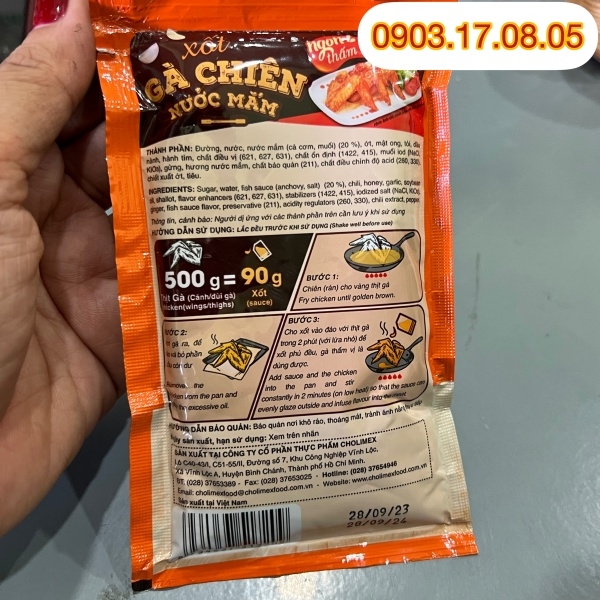 (Hộp 10) Xốt gia vị gà chiên nước mắm Cholimex (90gr)