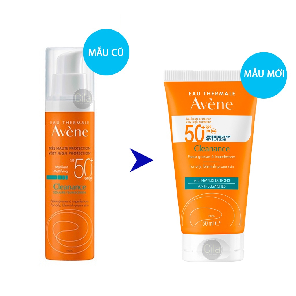 Kem Chống Nắng Cho Da Dầu Mụn Avene Cleanance Solar Oily Skin SPF50+ 50ml |  Lala Cosmetics - Thiên đường mỹ phẩm