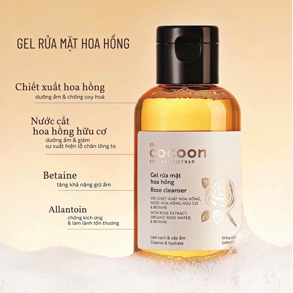 Gel Rửa Mặt Hoa Hồng Cocoon Rose Cleaser 140ml | Lala Cosmetics - Thiên  đường mỹ phẩm