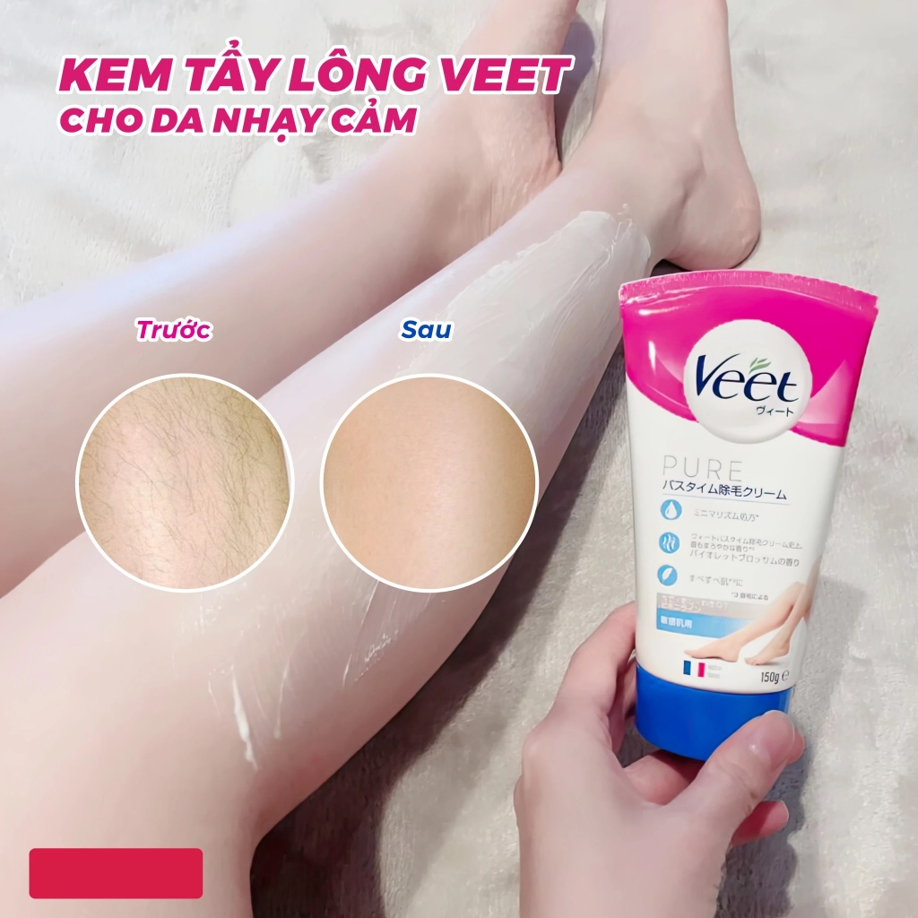 Kem Tẩy Lông Veet Pure Nội Địa Nhật Dành Cho Da Nhạy Cảm 150g | Lala  Cosmetics - Thiên đường mỹ phẩm