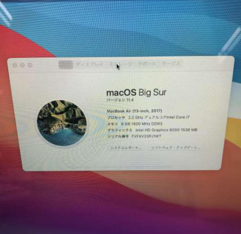 MacBook Air 2017 (FVFXV33PJ1WT)