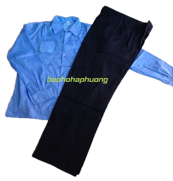 Quần áo bảo vệ vải thô màu xanh
