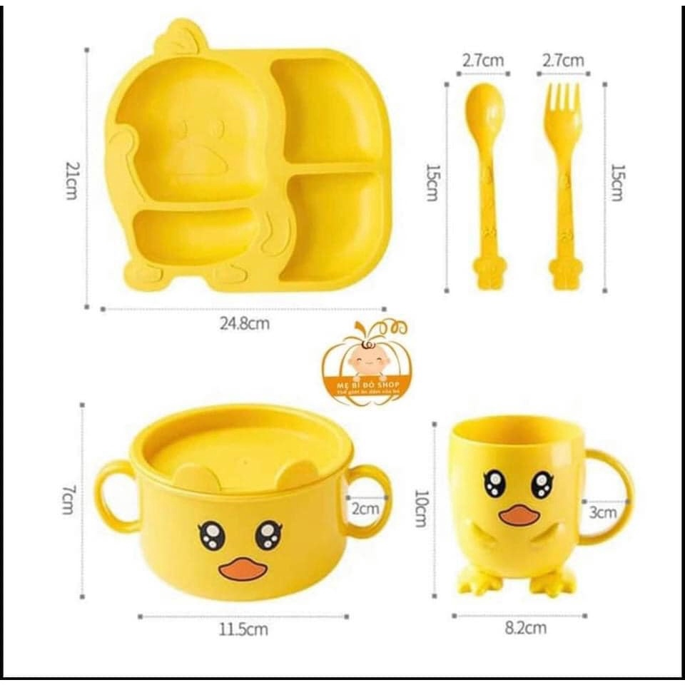Set khay ăn dặm vịt vàng đáng yêu cho bé LITA MART