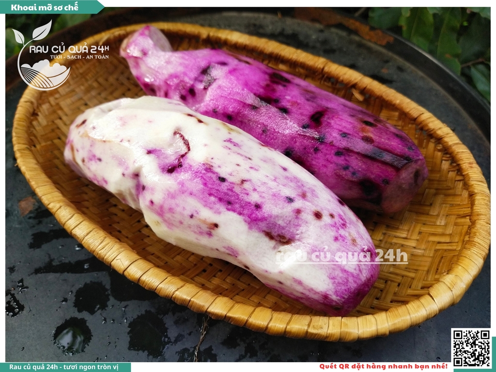 Khoai mỡ sơ chế khoảng 300 - 500g