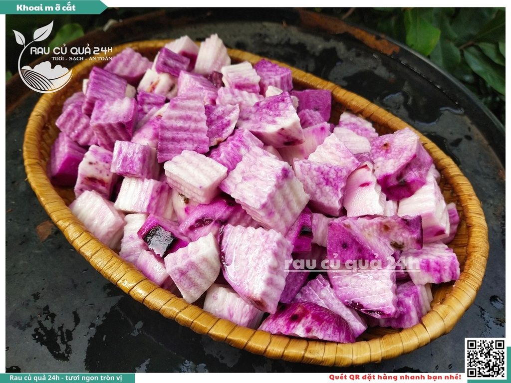 Khoai mỡ cắt khoảng 300 - 500g